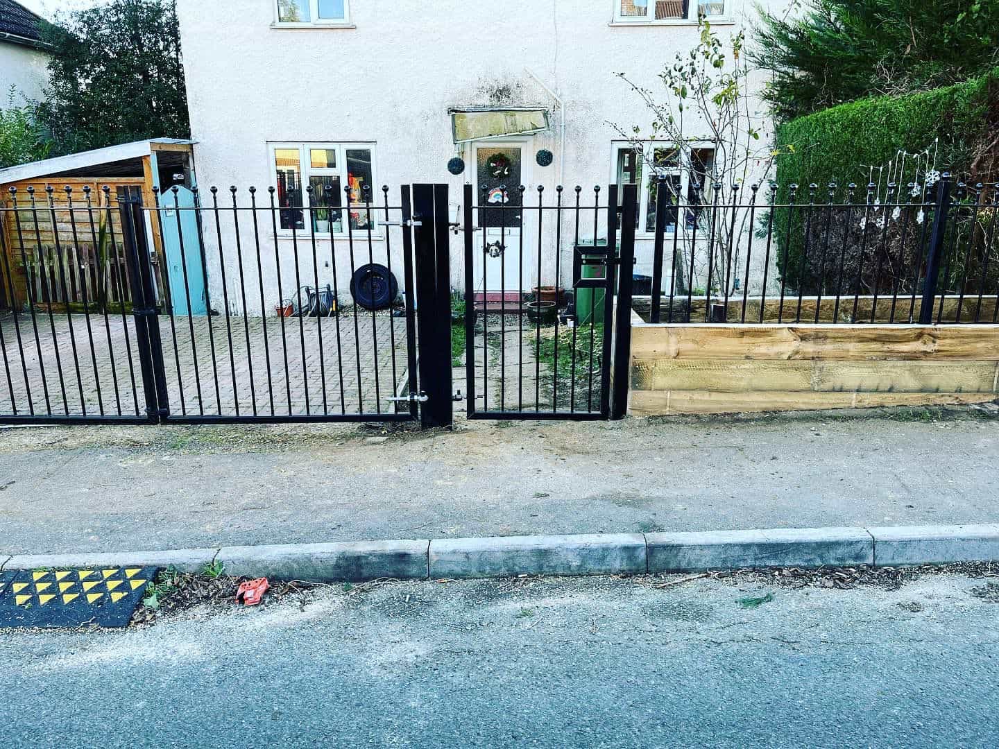 metal fencing and gate