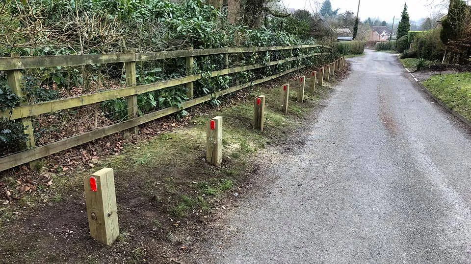 A some wooden bollards we installed for a customer.
