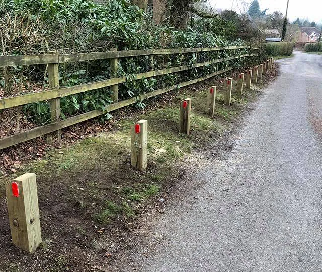 A some wooden bollards we installed for a customer.