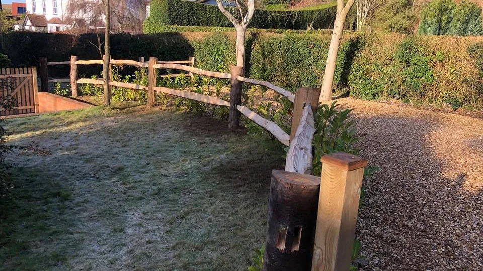 A customers chestnut post and rail that we erected.