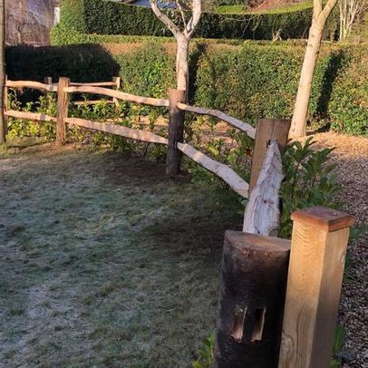 A customers chestnut post and rail that we erected.