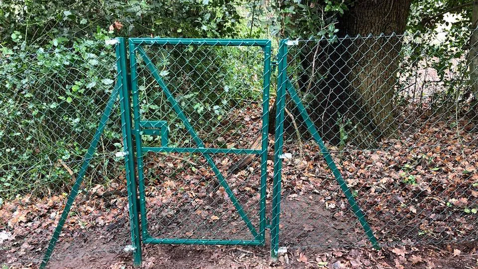 5ft high chain fence at a local nature reserve.