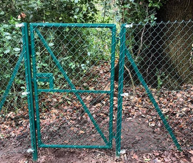 5ft high chain fence at a local nature reserve.