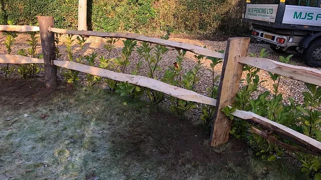 A customers chestnut post and rail that we erected.