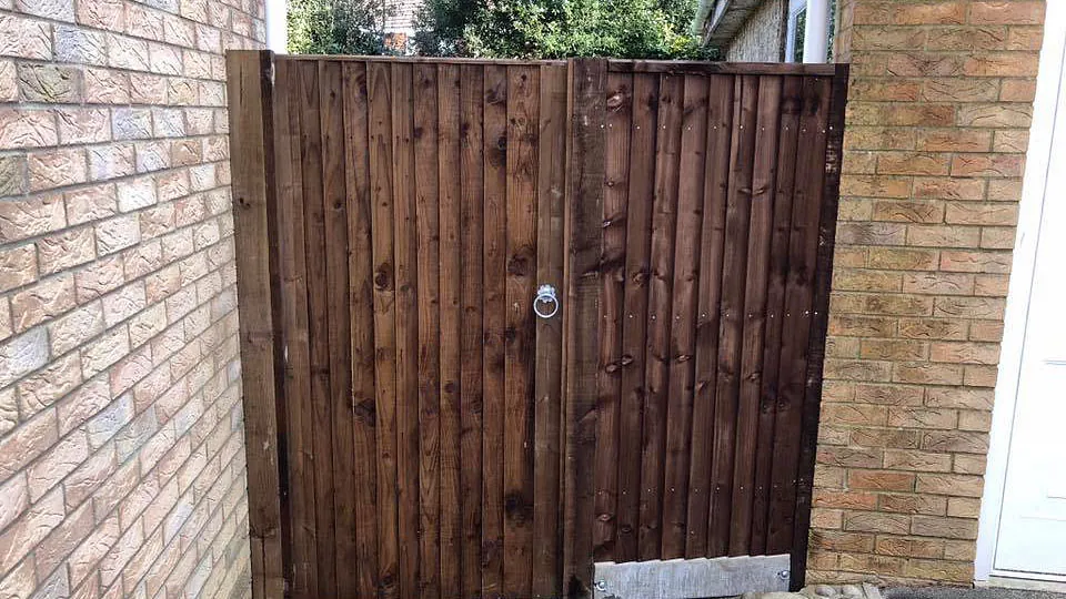 A customers fence we erected that has close boards with concrete posts and gravel boards. 