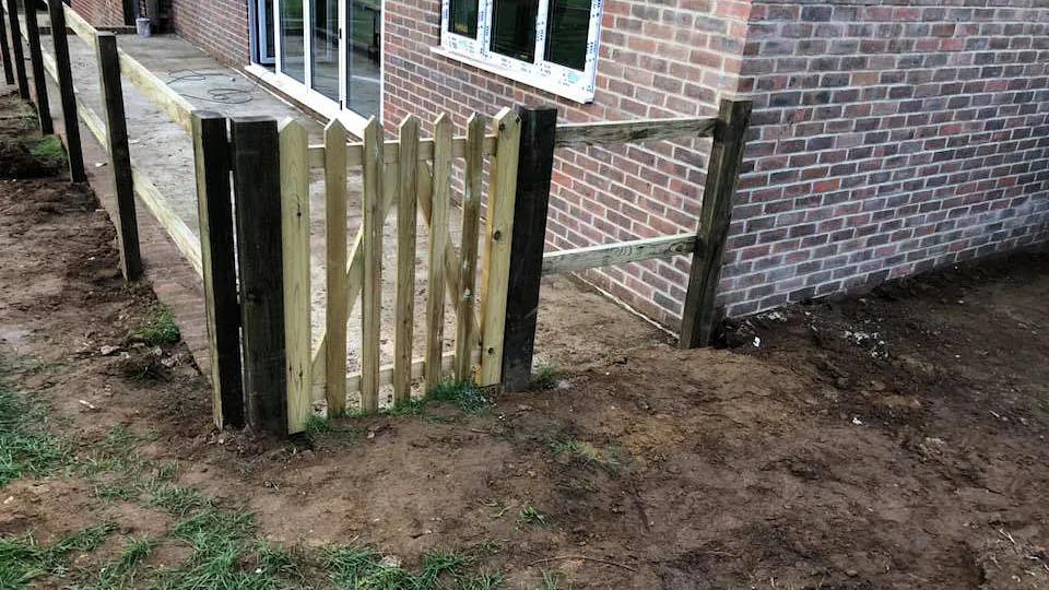 Posts and rail we erected.