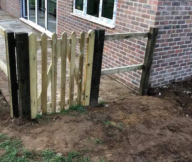 Posts and rail we erected.