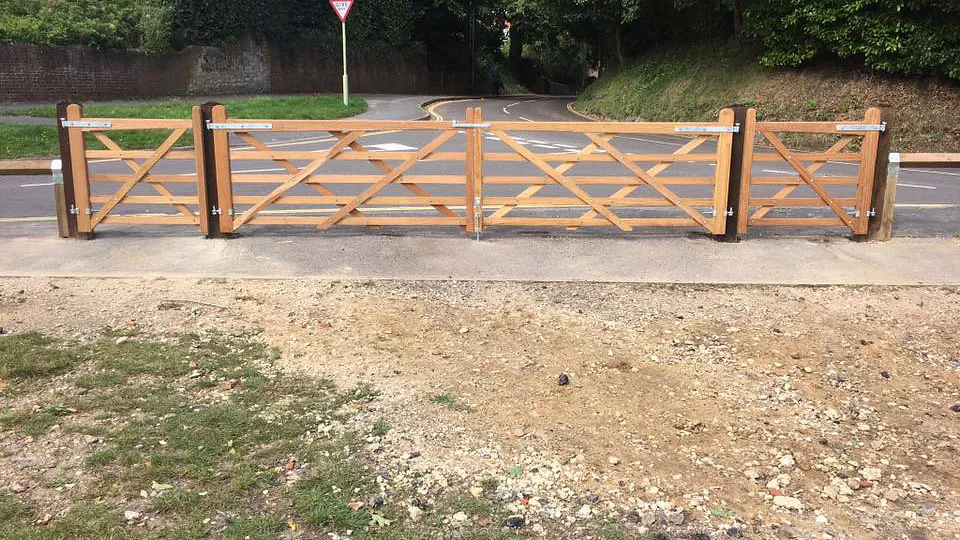 Iroko field gates that we erected.