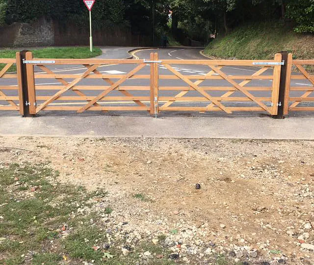 Iroko field gates that we erected.