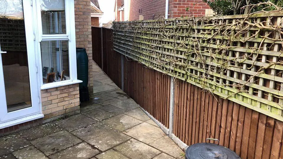 A customers fence we erected that has close boards with concrete posts and gravel boards. 